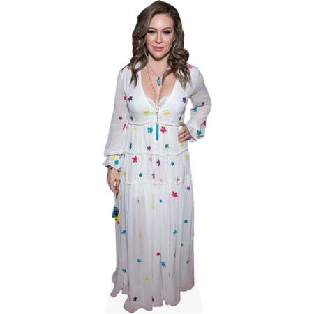 Alyssa Milano (White Dress) Cardboard Cutout