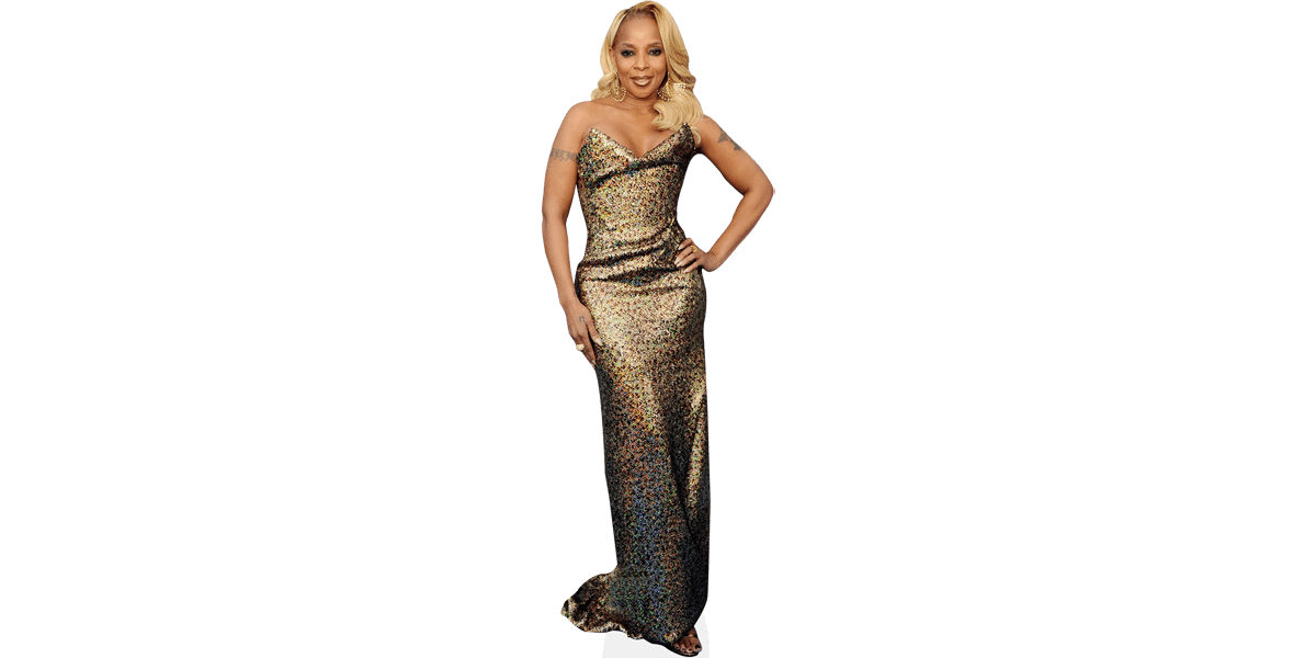 Mary J Blige Gold Dress Cardboard Cutout Celebrity Cutouts