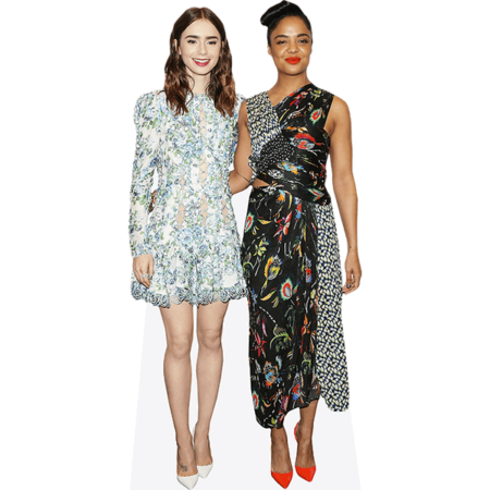 Lily Collins And Tessa Thompson (Duo) Mini Celebrity Cutout